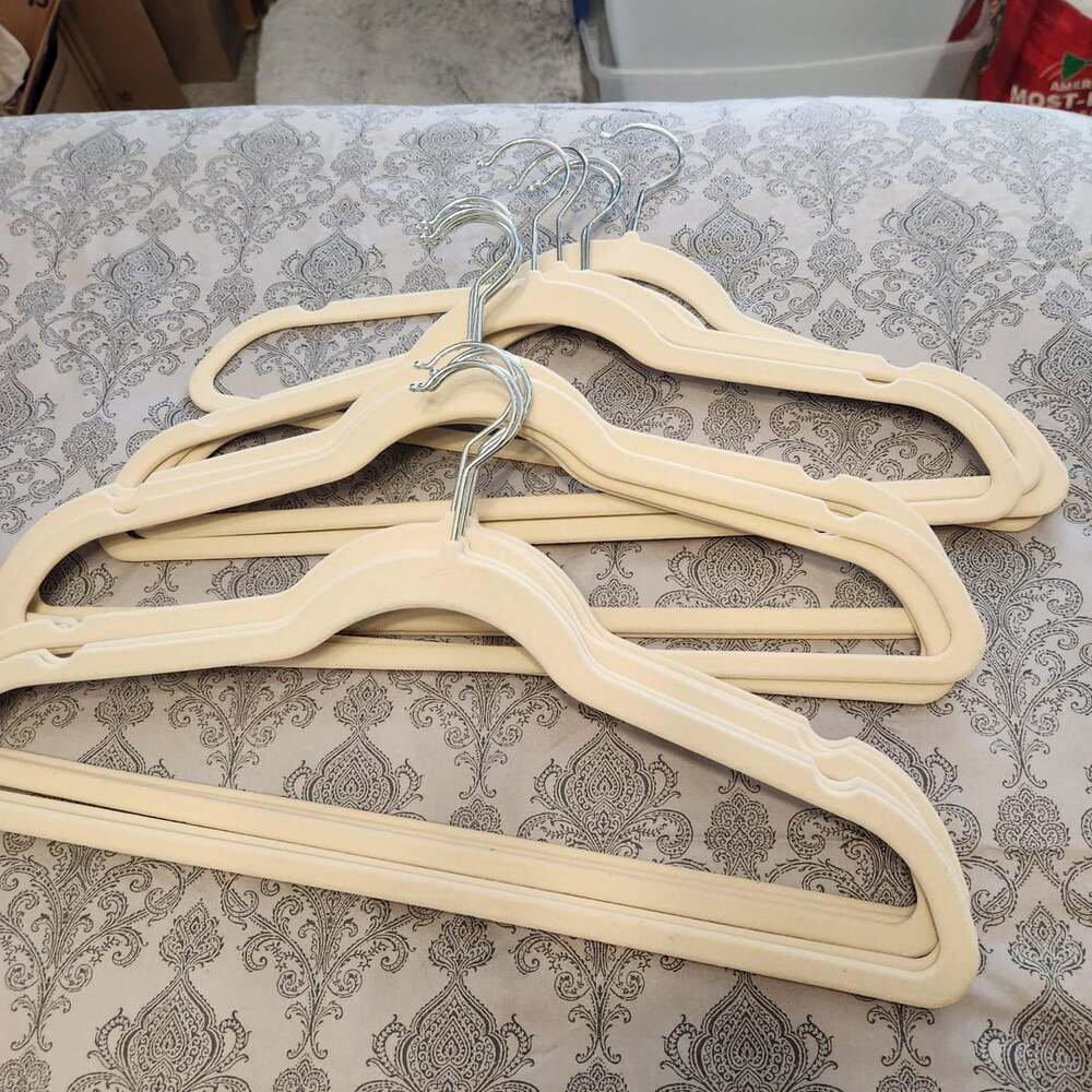 Cream Velvet Suit Hangers Set of 15